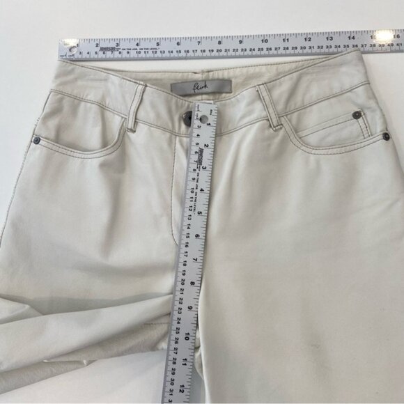 Blink from DANIER leather pants jeans ecru white high waist straight leg size 6 - Picture 14 of 14